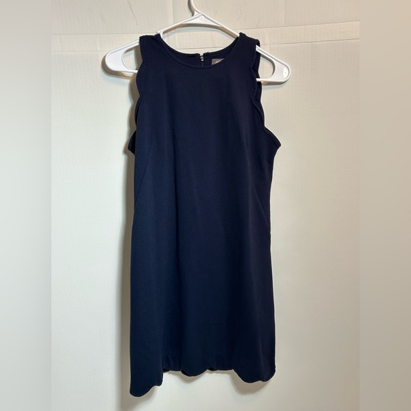 Vince Camuto Midnight Blue Scalloped Sleeveless Zippered Dress Size 4 - Picture 5 of 13